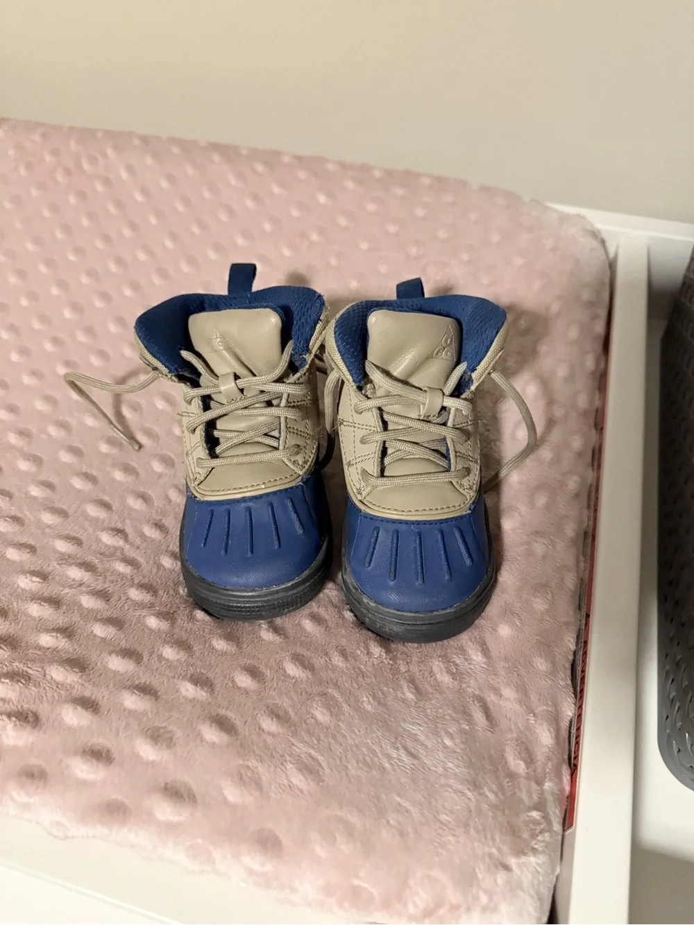 Nike Kids Blue and Tan High-Top Boots